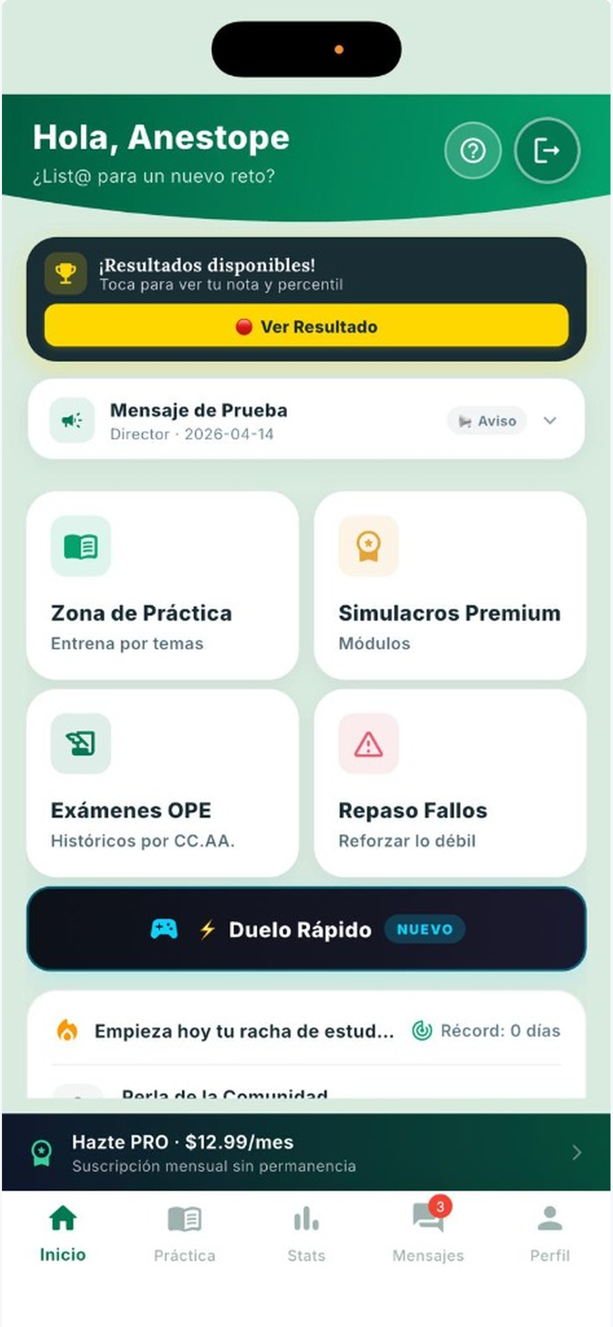 Examen en iPhone